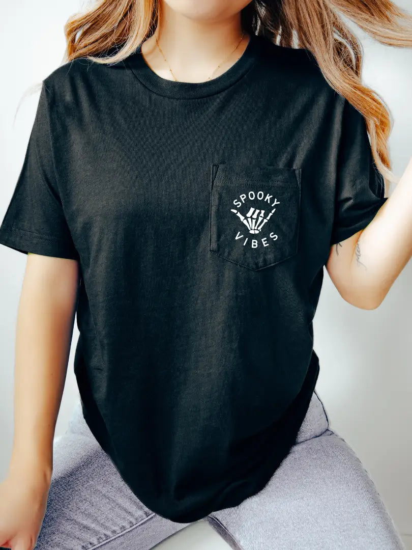 Spooky Vibes Pocket Tee - Adult