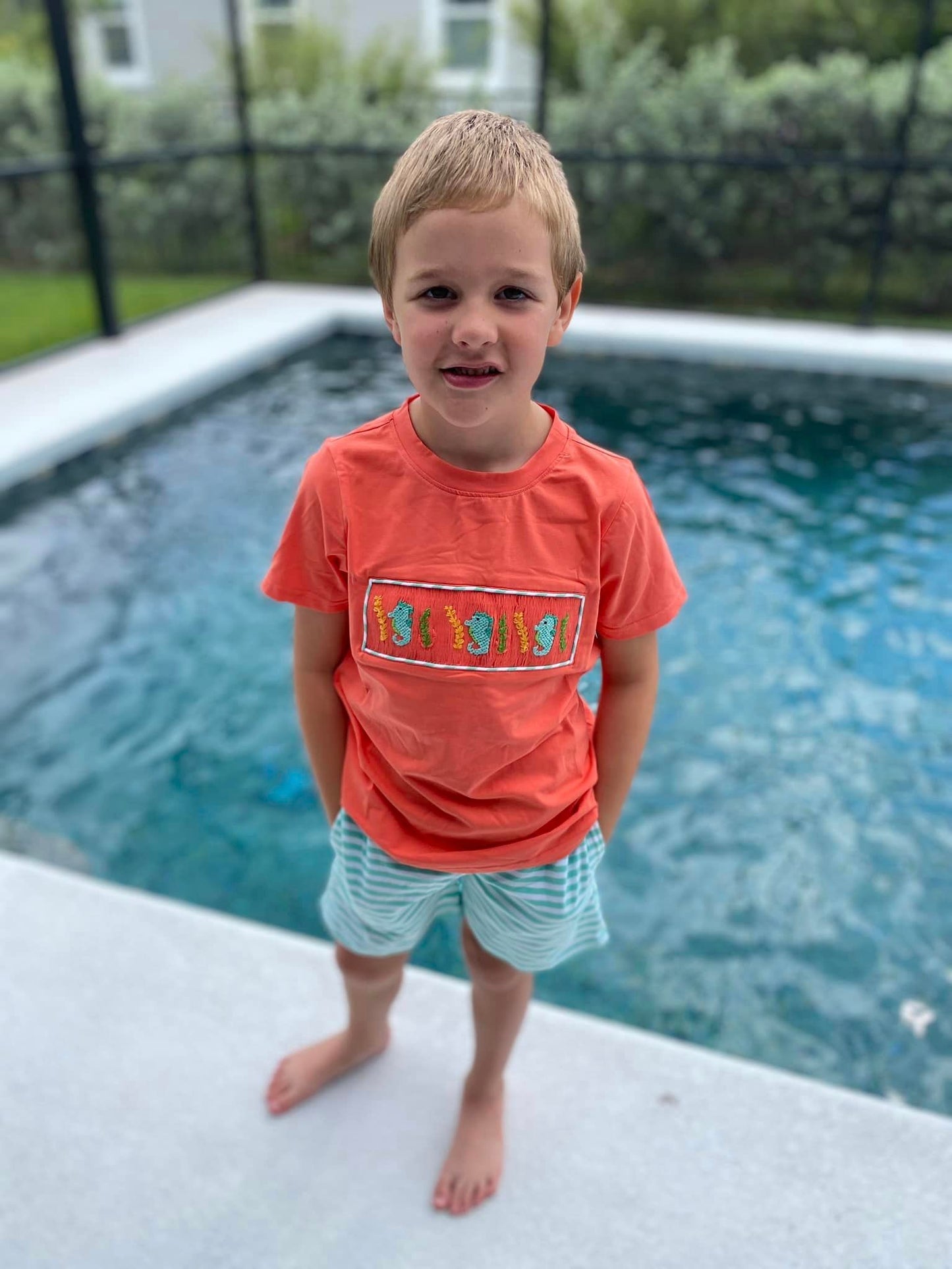 Smocked Seahorse Short Set