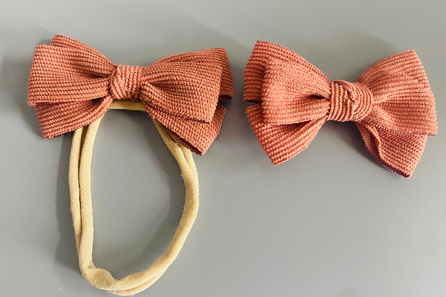 Double Stacked Corduroy Hair Bows