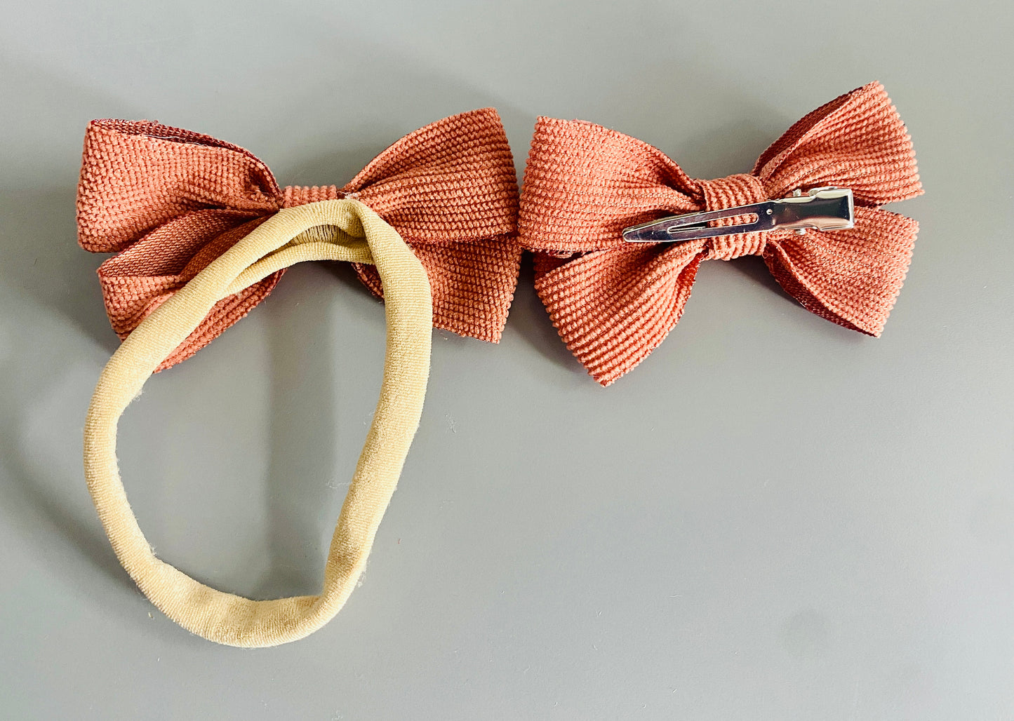 Double Stacked Corduroy Hair Bows