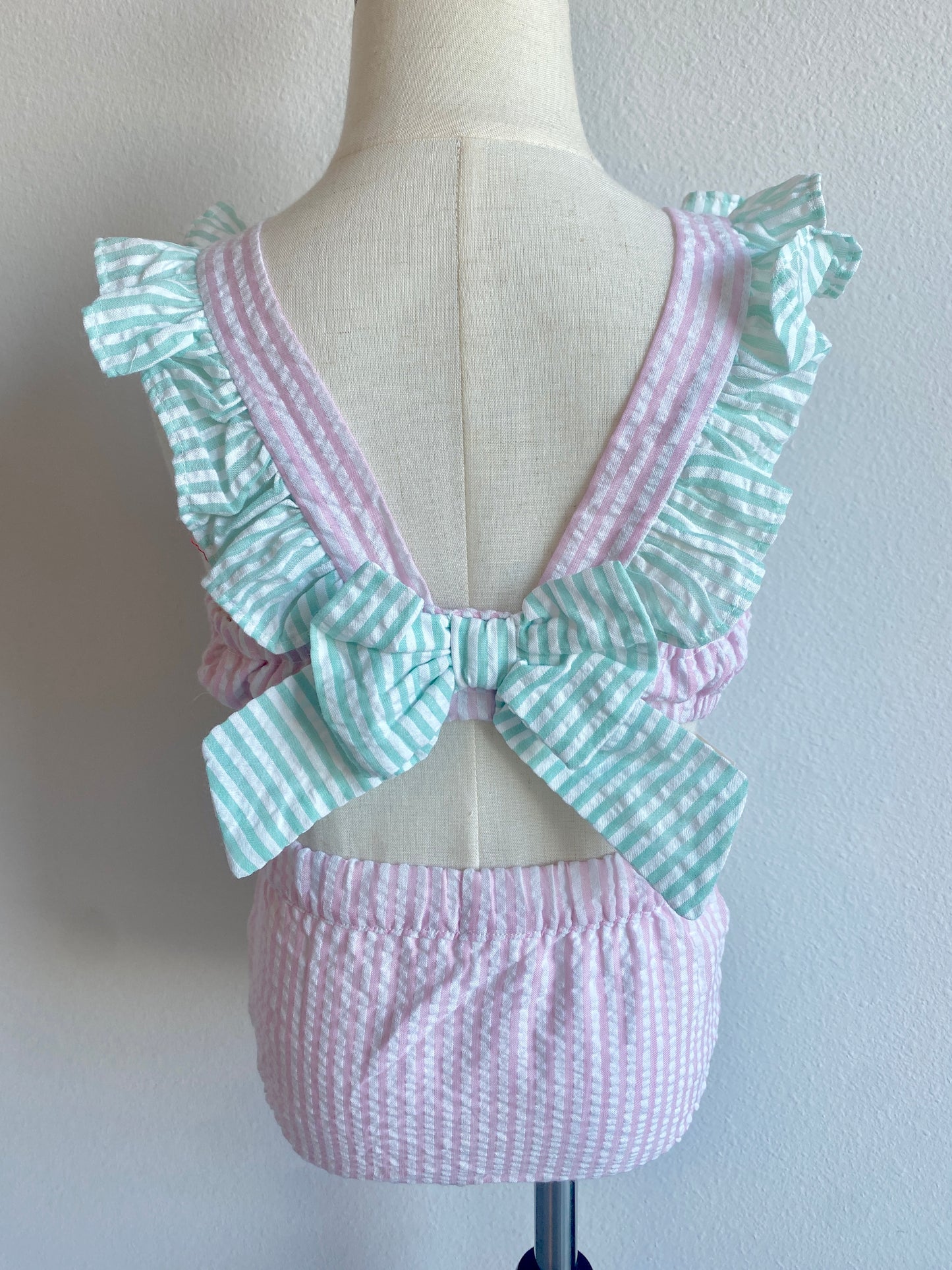Mint & Pink Seersucker Two Piece