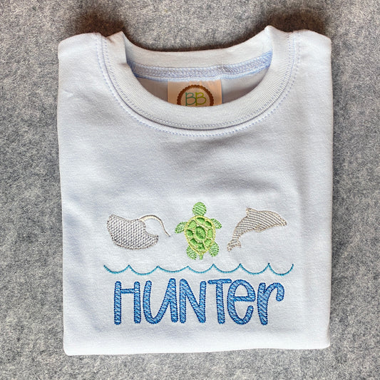 Sea Life Embroidered T-Shirts
