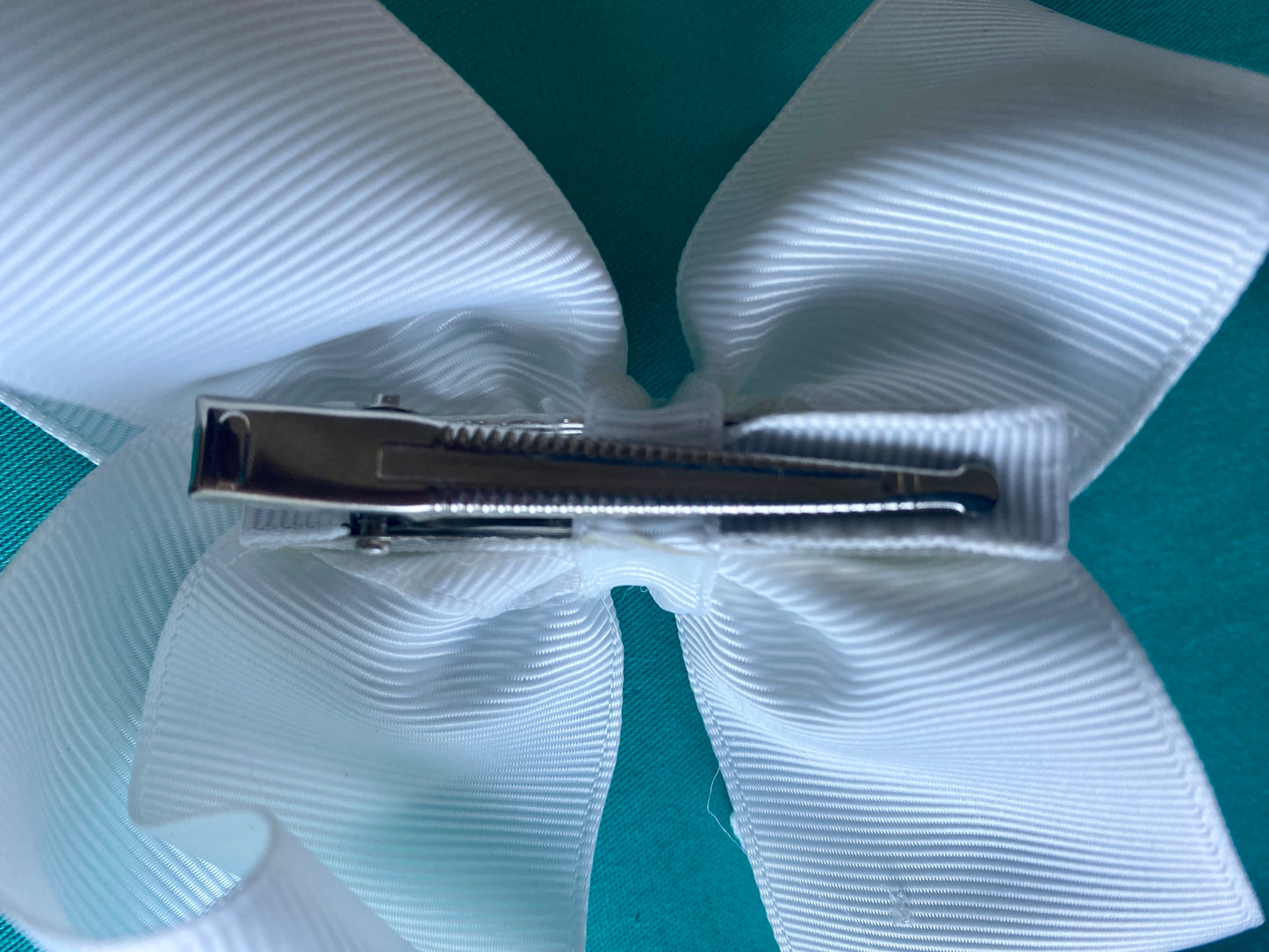 White Grosgrain Hair Bow