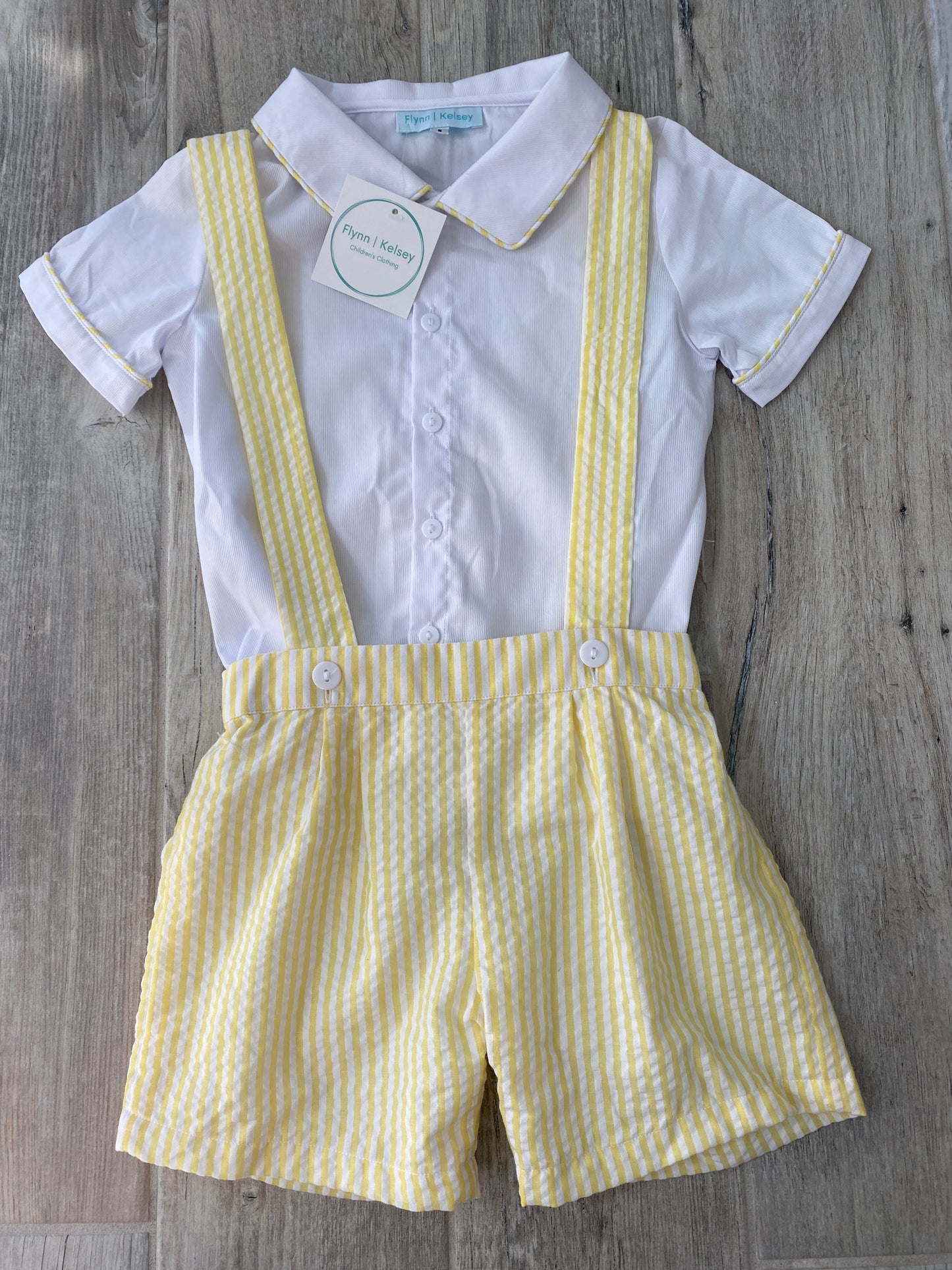 Seersucker Suspender Short Set