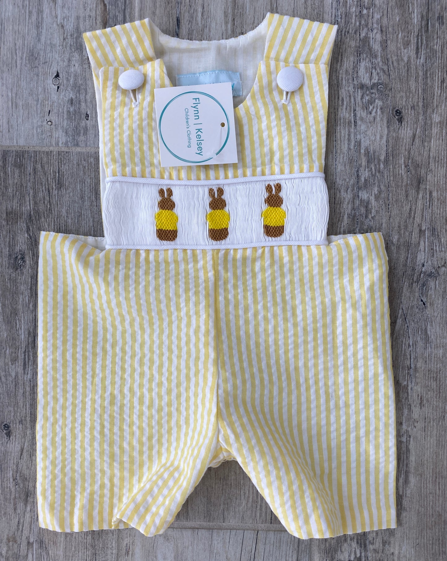 Seersucker Bunny Smocked Jon Jon