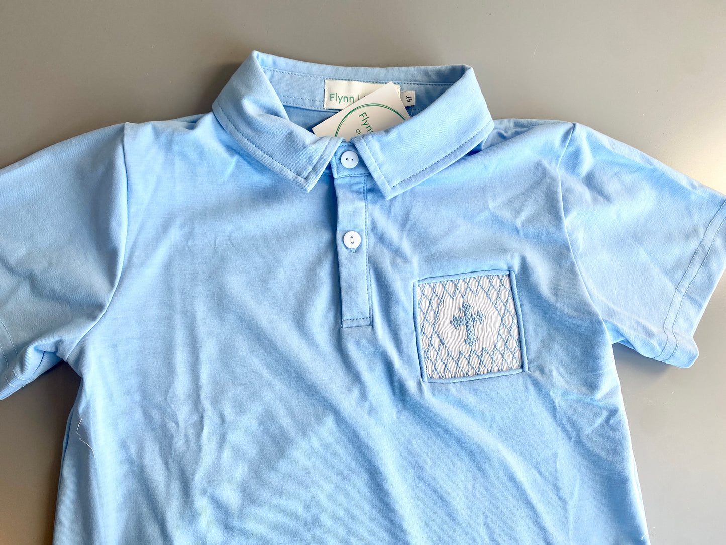 Cross Smocked Collared Shirt