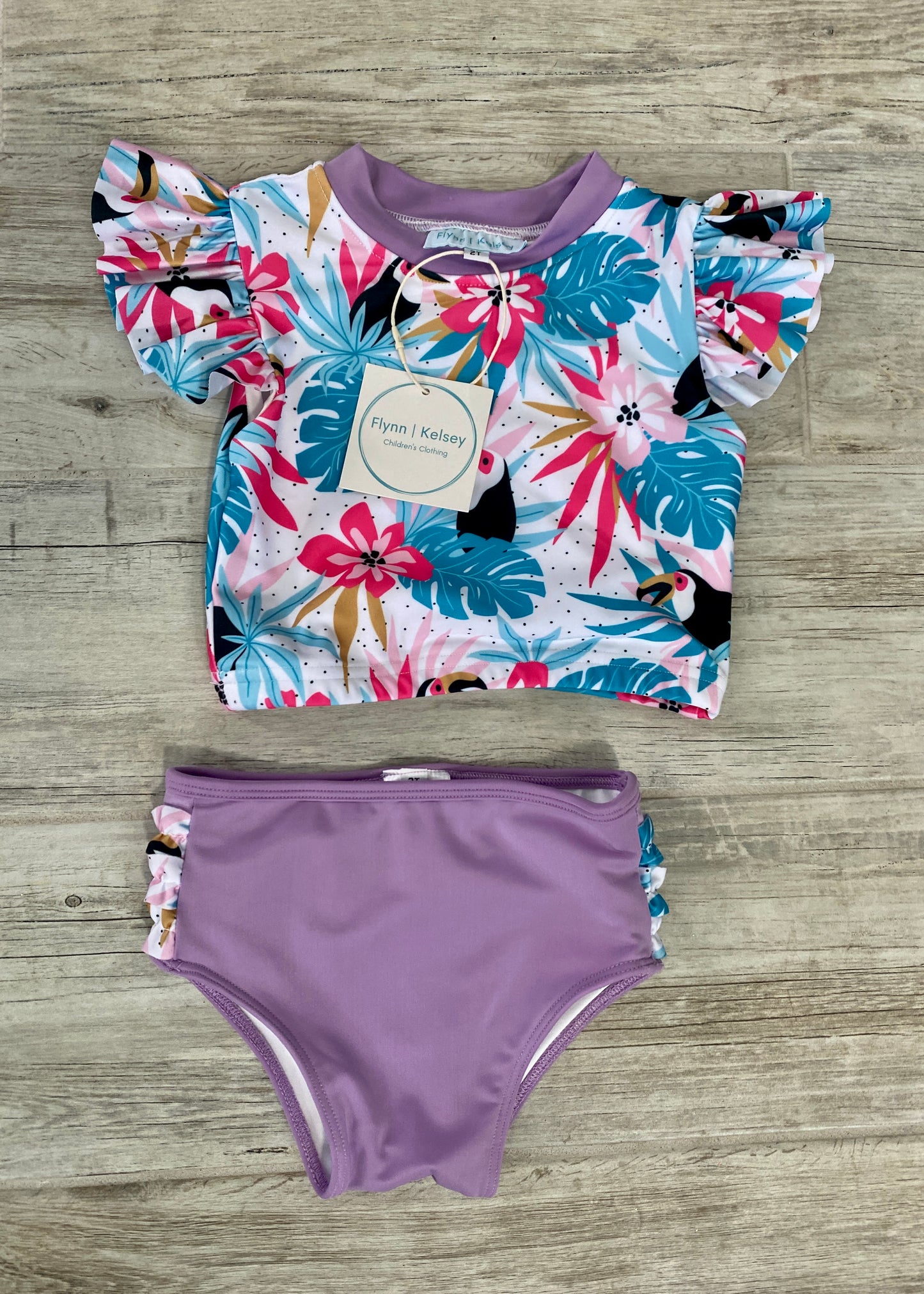 Tropical Palm Two Piece Swim
