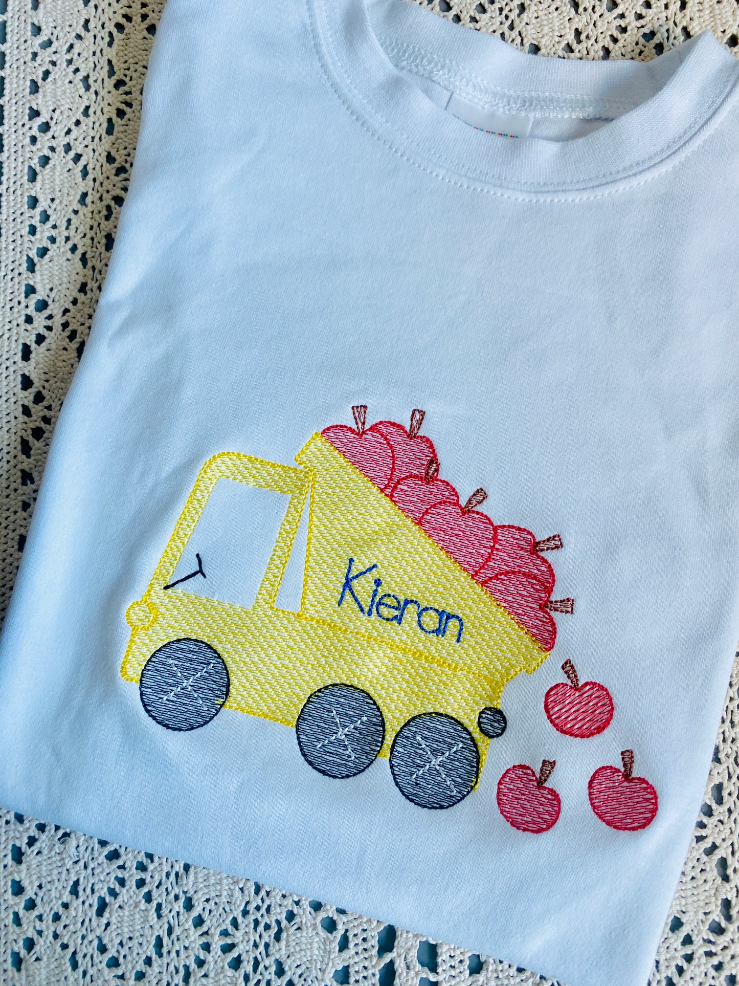 Apple Dump Truck Embroidered Shirt