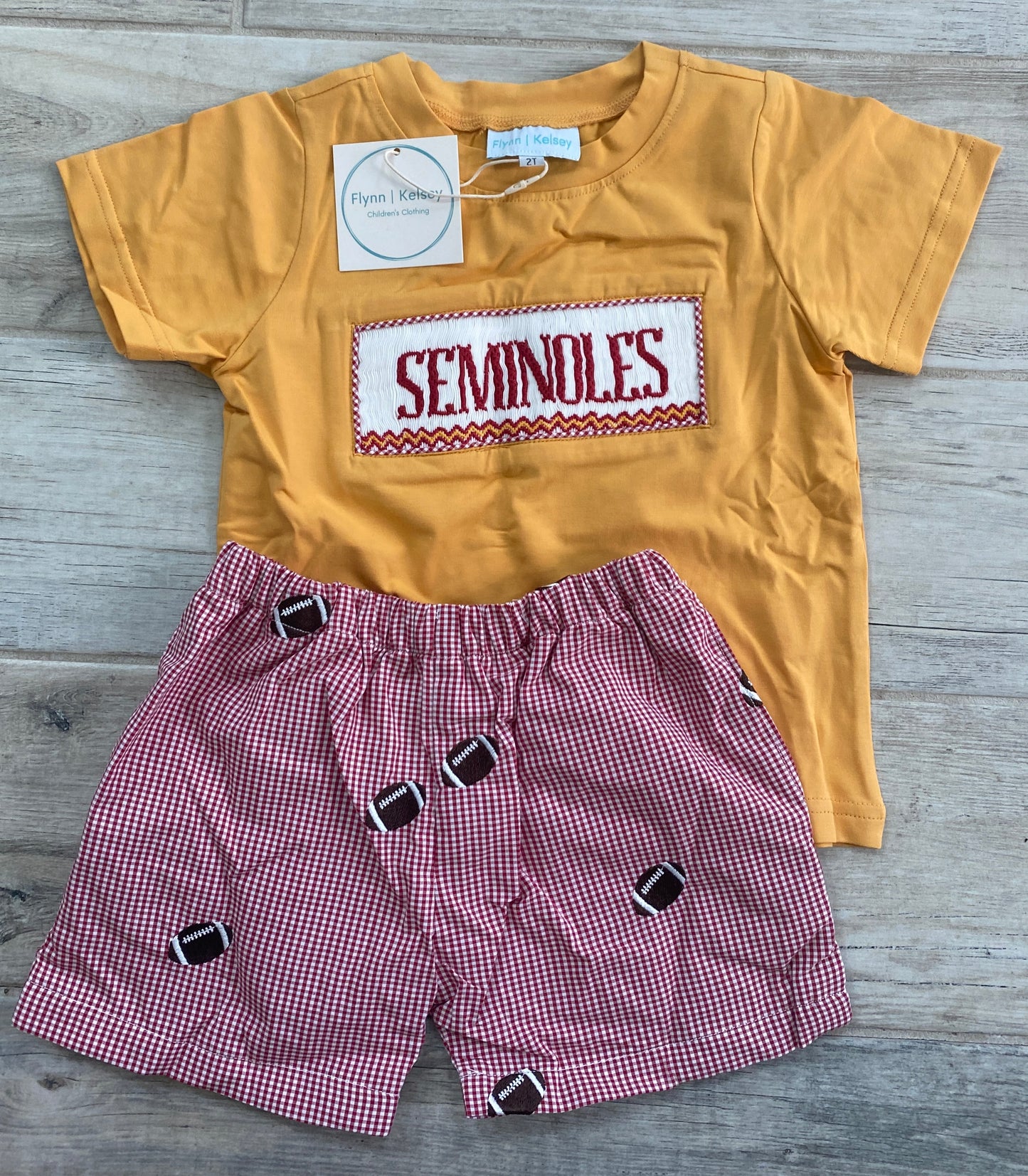 Garnet & Gold Smocked Short Set