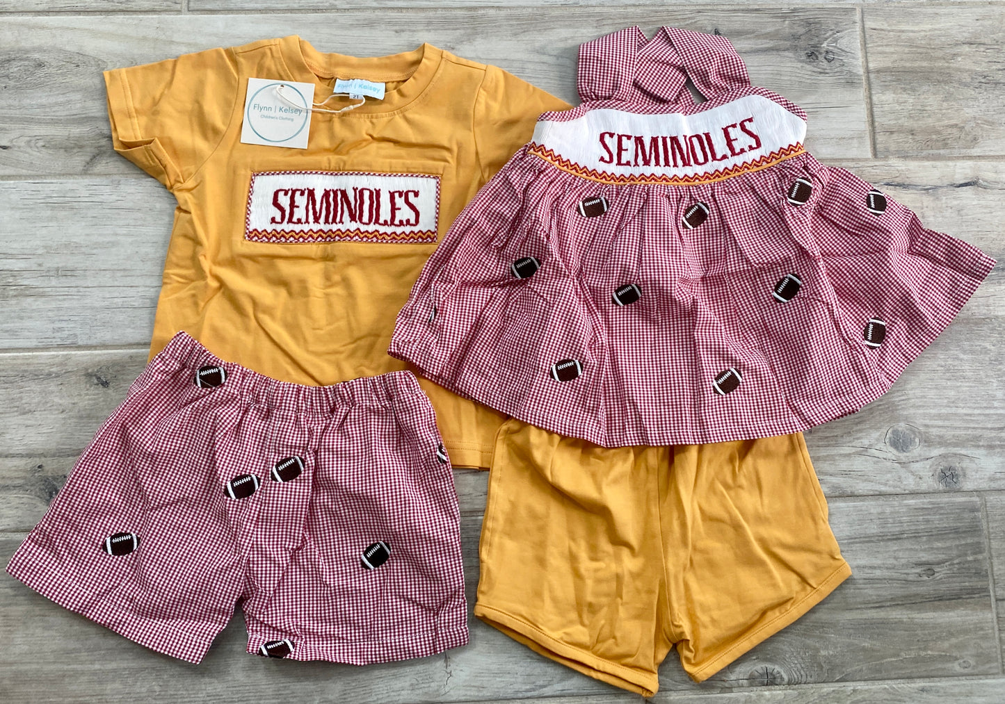 Garnet & Gold Smocked Short Set