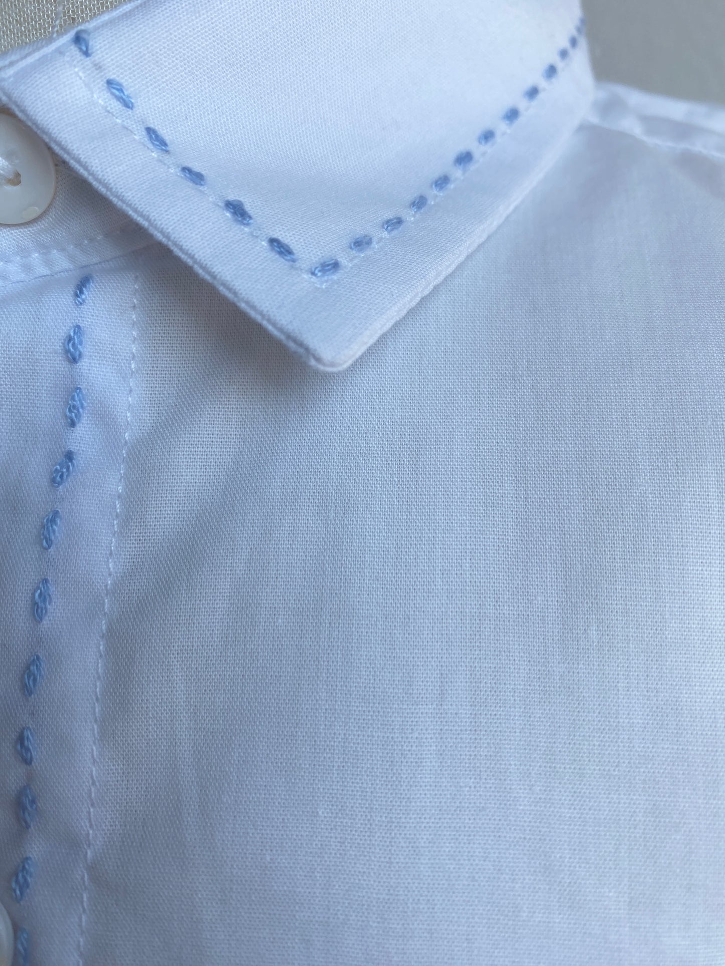 Blue Stitch Collared Shirt