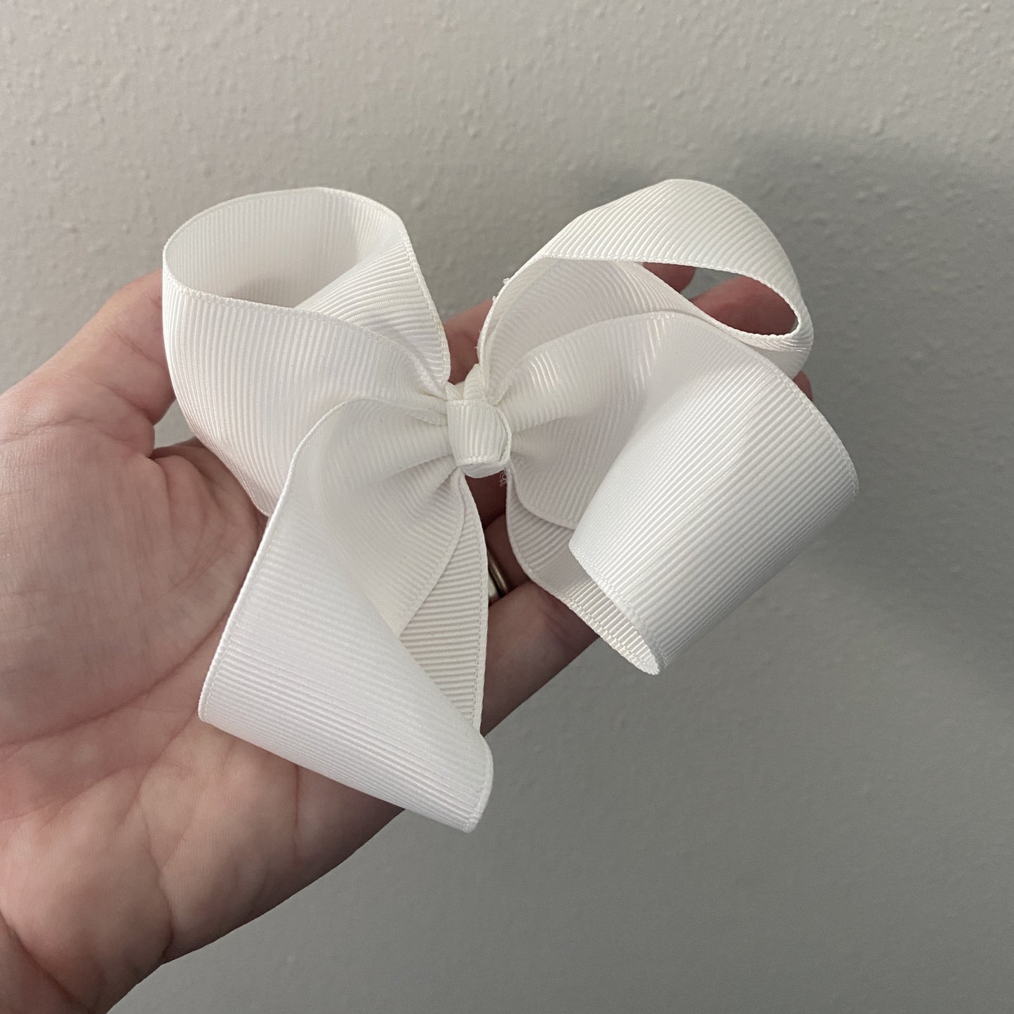 White Grosgrain Hair Bow