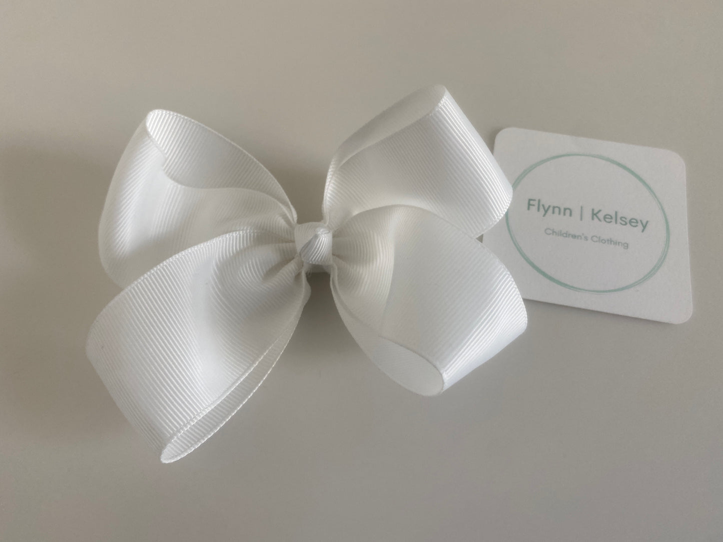 White Grosgrain Hair Bow