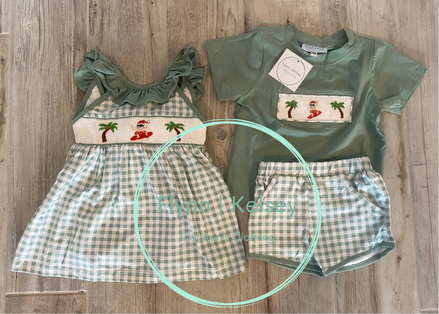Surfing Santa Smocked Dress
