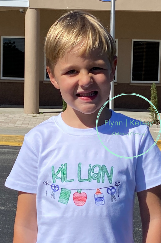 Green School Sketch Embroidered Shirt