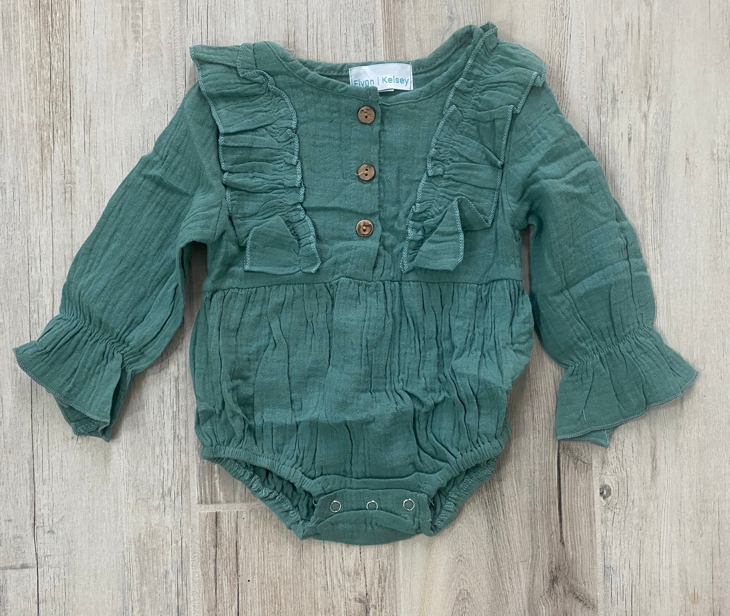 Mint Long-Sleeve Linen Bubble