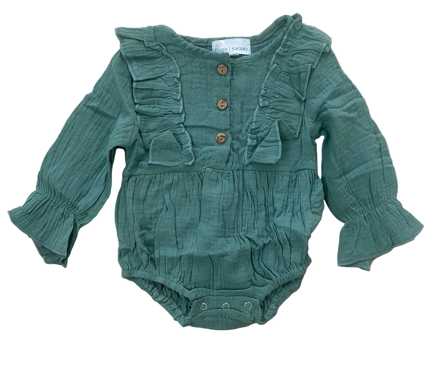 Mint Long-Sleeve Linen Bubble