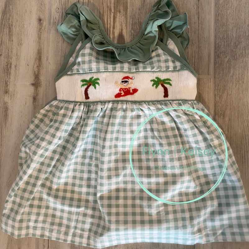 Surfing Santa Smocked Dress