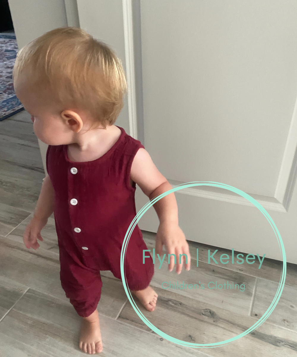 Burgundy Linen Pant Romper