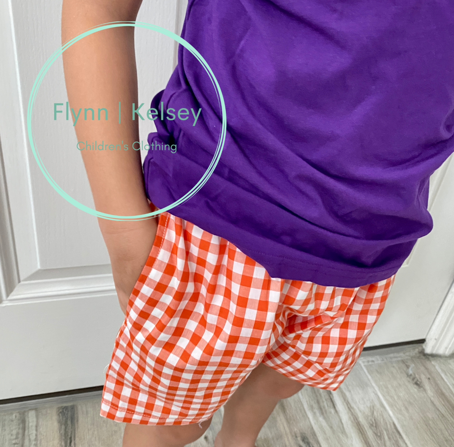 Orange Gingham Shorts