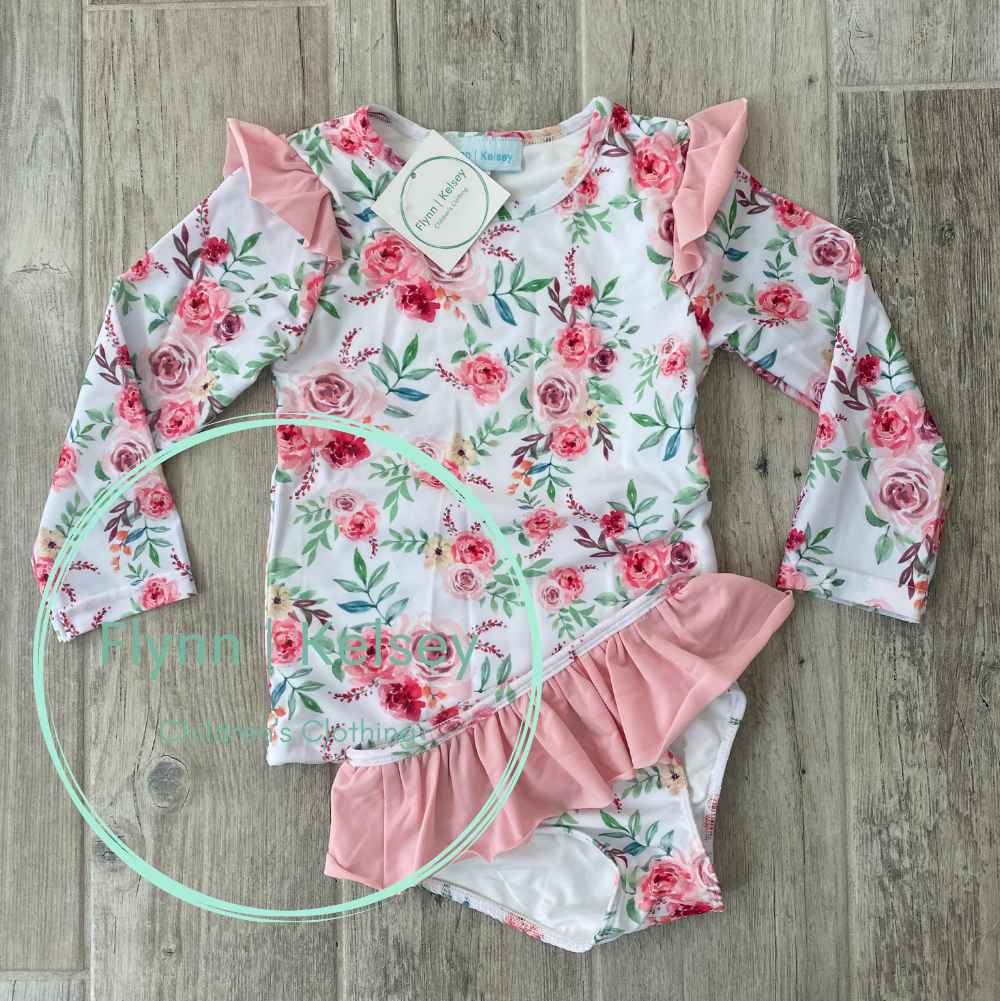 Pink Roses Swim Set