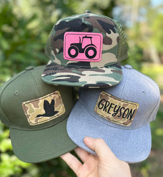 Leather Personalized Patch Snapback Hat TAT 3-4 Weeks
