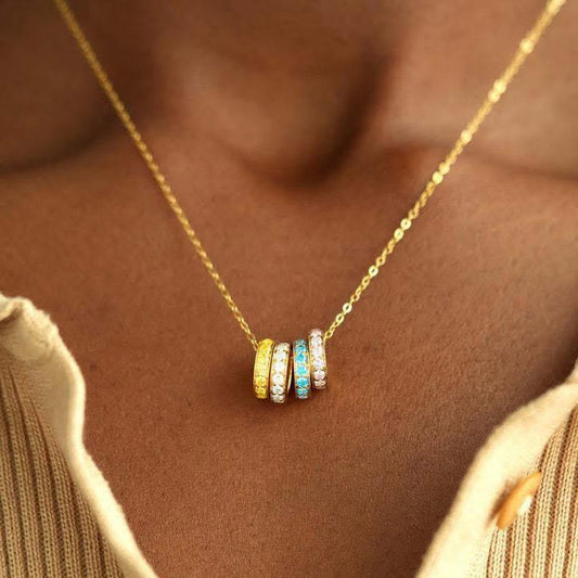 Personalized Birthstone Disk Necklace