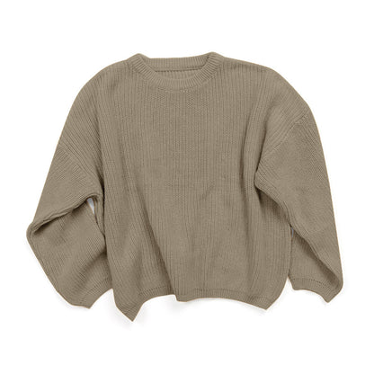 Custom Name Dark Khaki Knit Sweater