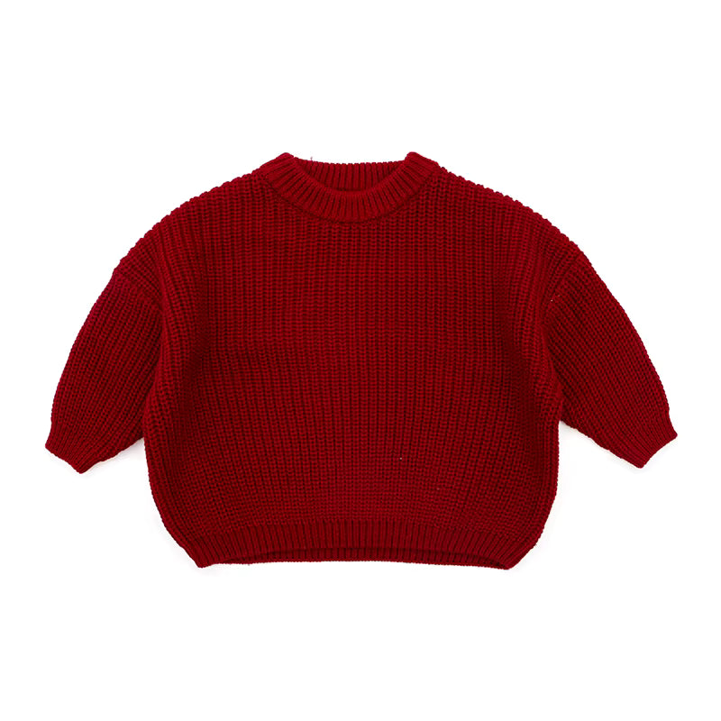 Custom Name Dark Red Knit Sweater