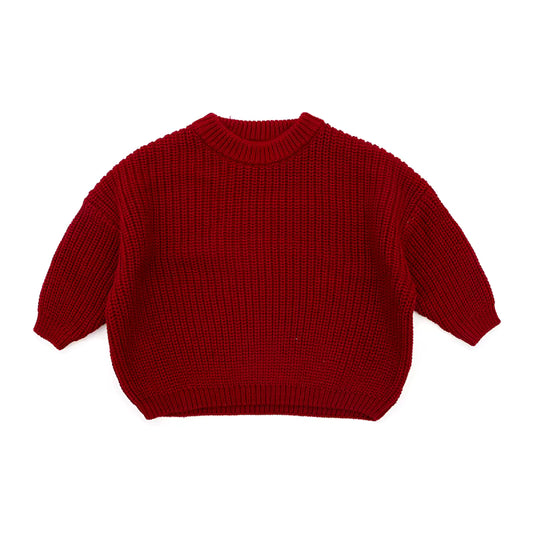 Custom Name Dark Red Knit Sweater