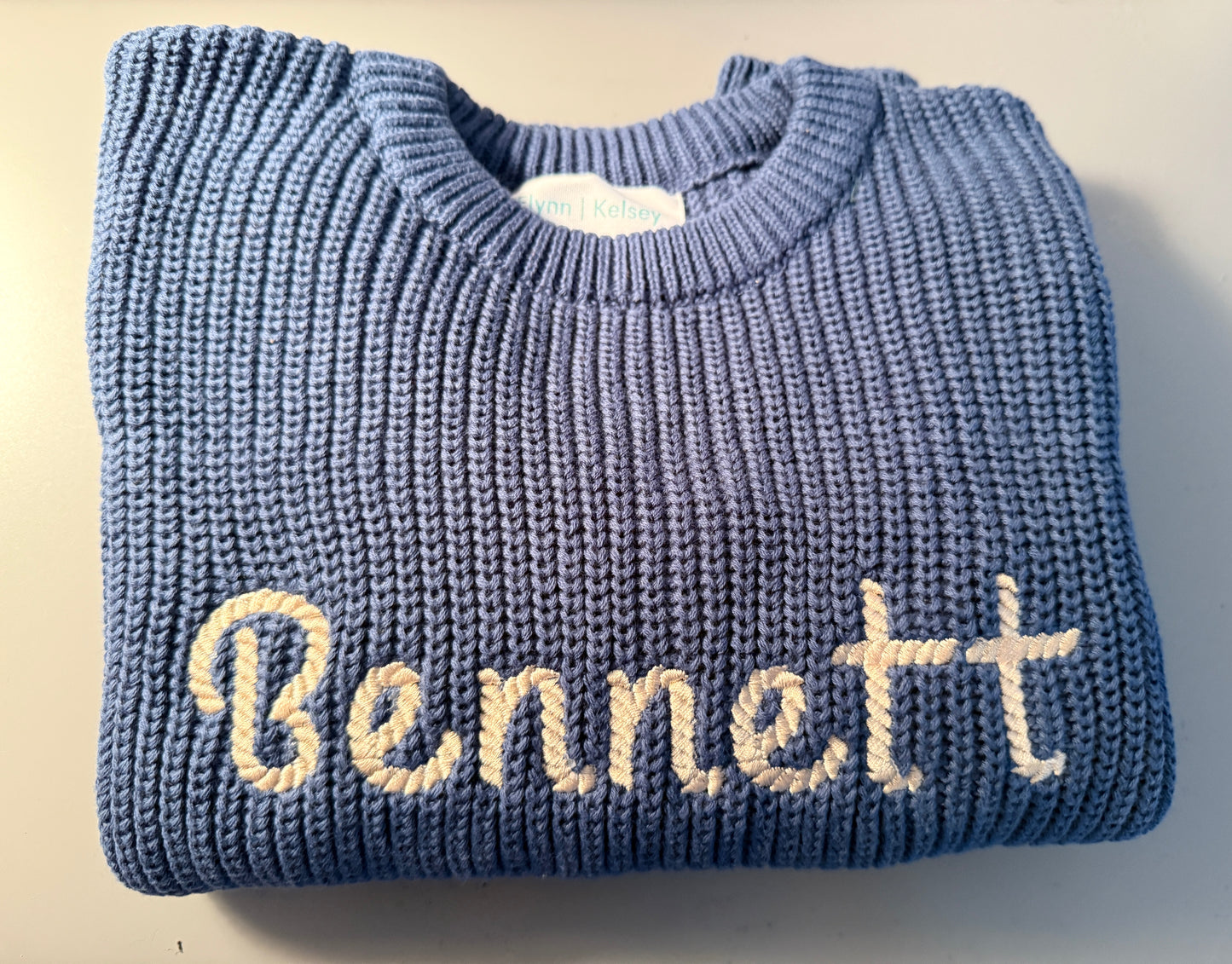 Custom Name  Navy Knit Sweaters