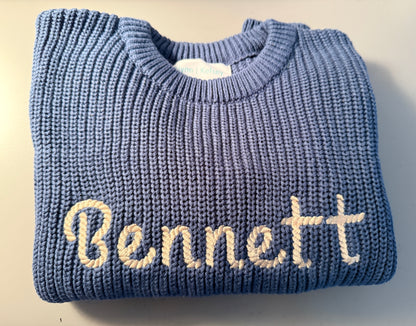 Custom Name  Navy Knit Sweaters