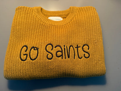 Custom Name Camel Knit Sweater