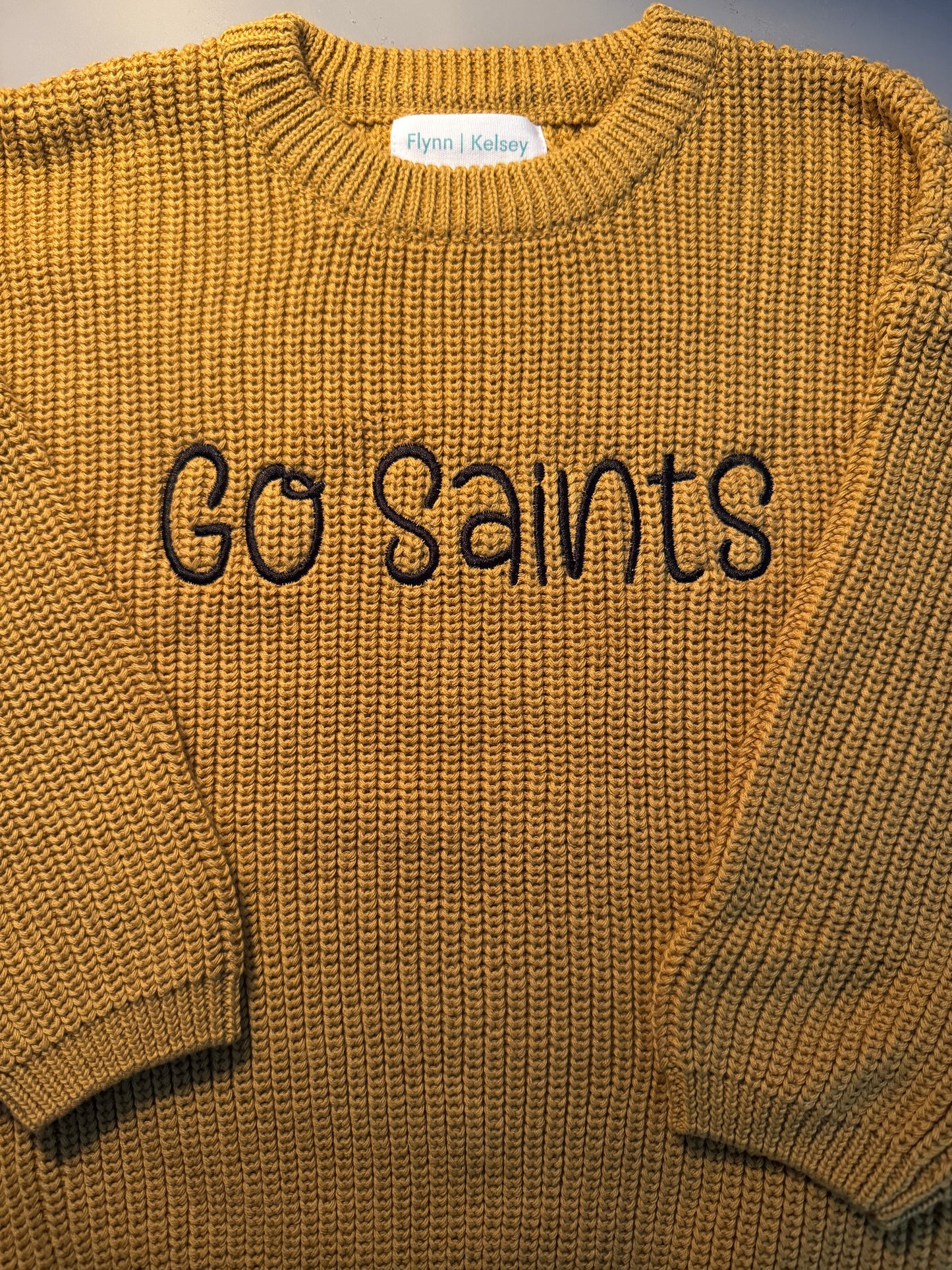 Custom Name Camel Knit Sweater