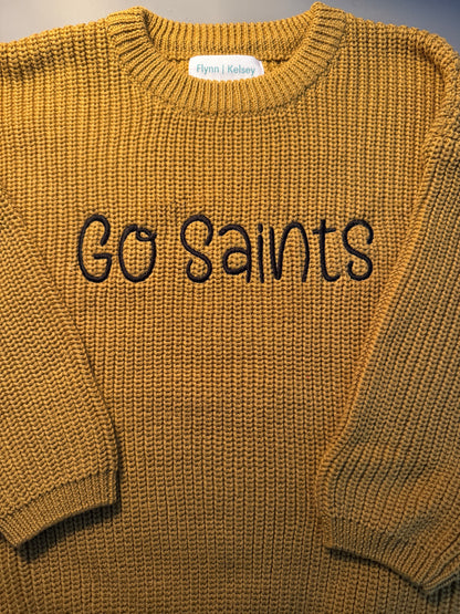 Custom Name Camel Knit Sweater