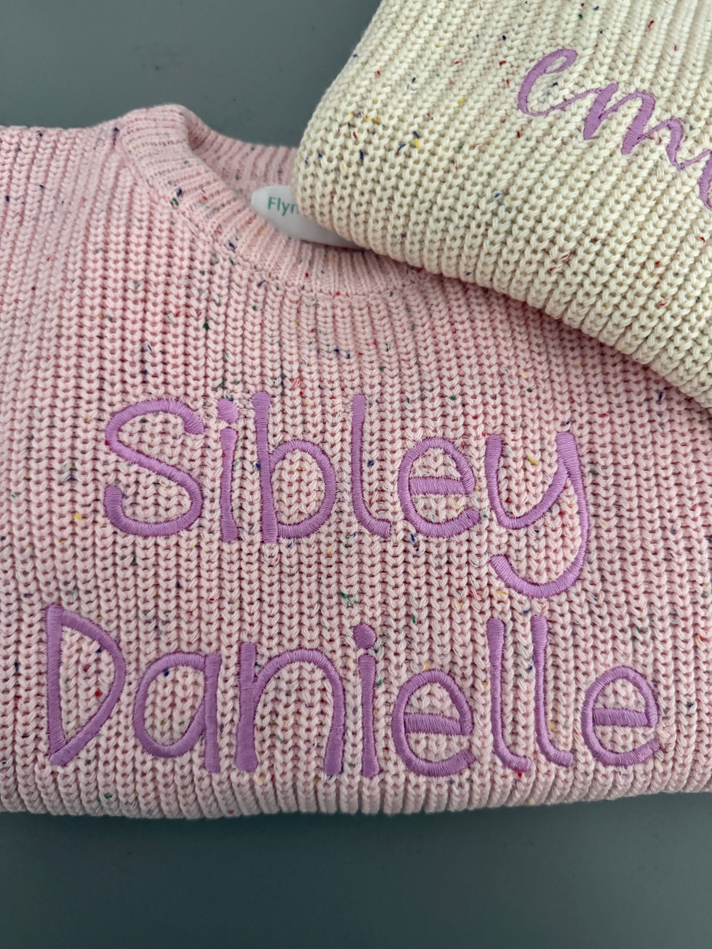 Custom Name Pink Sprinkle Name Knit Sweater