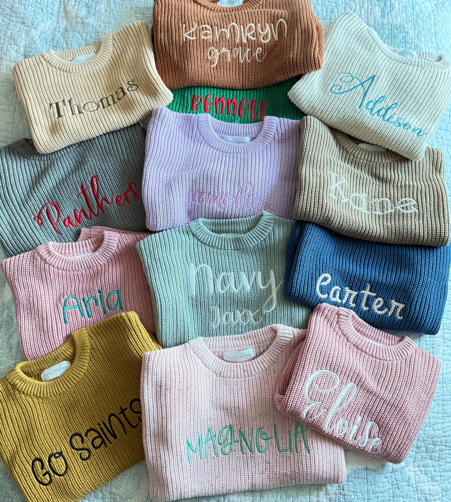 Custom Name Dark Gray Knit Sweater