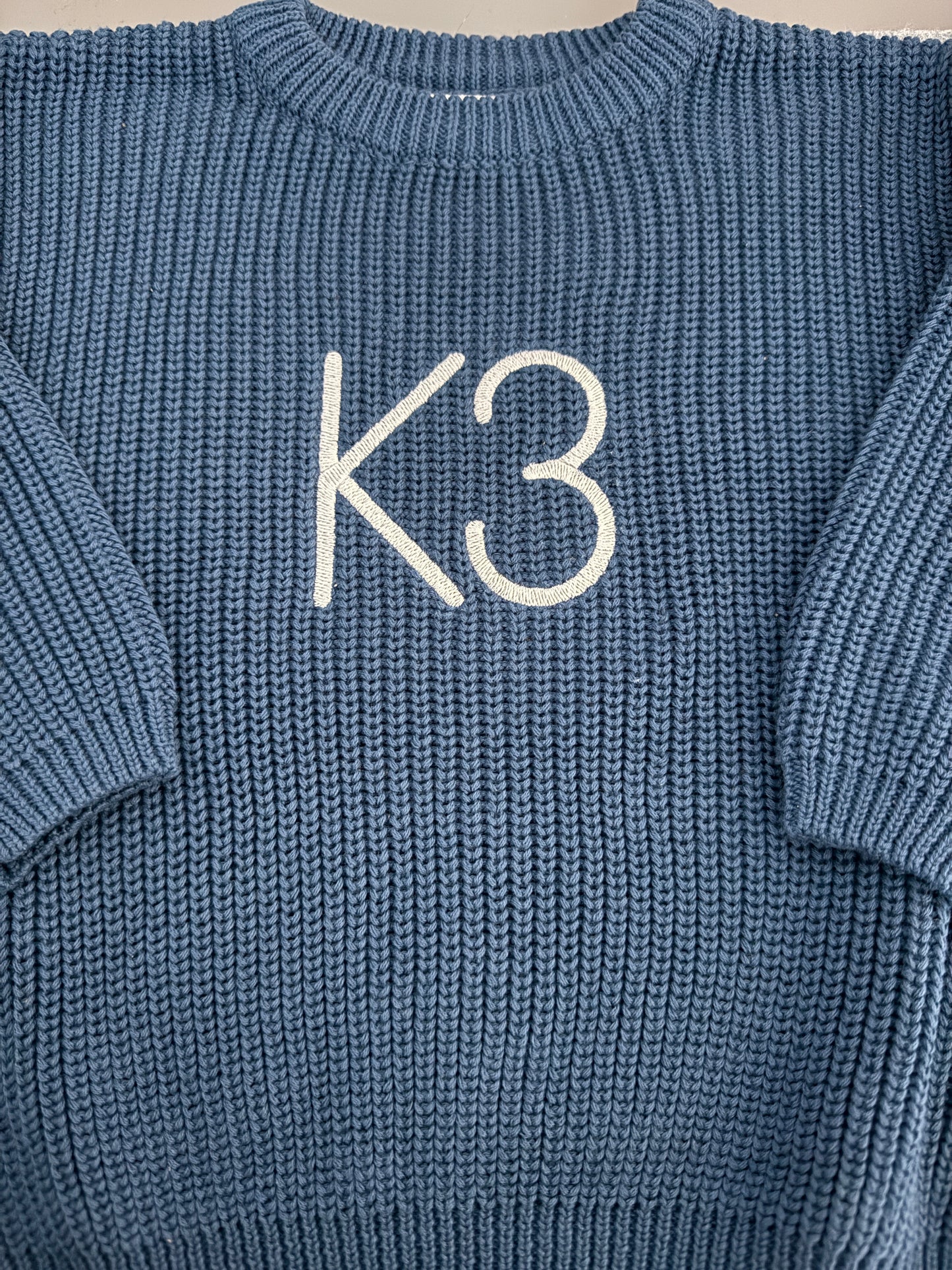 Custom Name  Navy Knit Sweaters