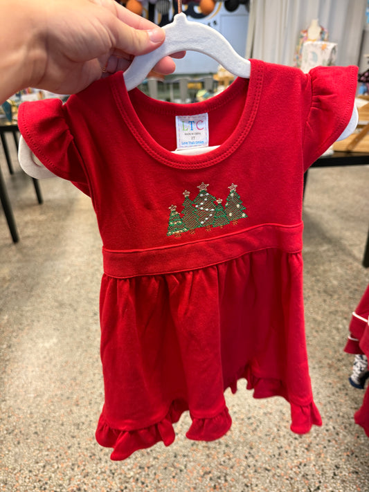 Christmas Trees Embroidered Dress