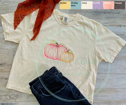 Kids Pumpkin Sketch Embroidery