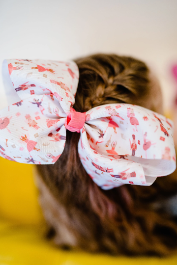 Winter Nutcracker 7" Grosgrain Hair Bow
