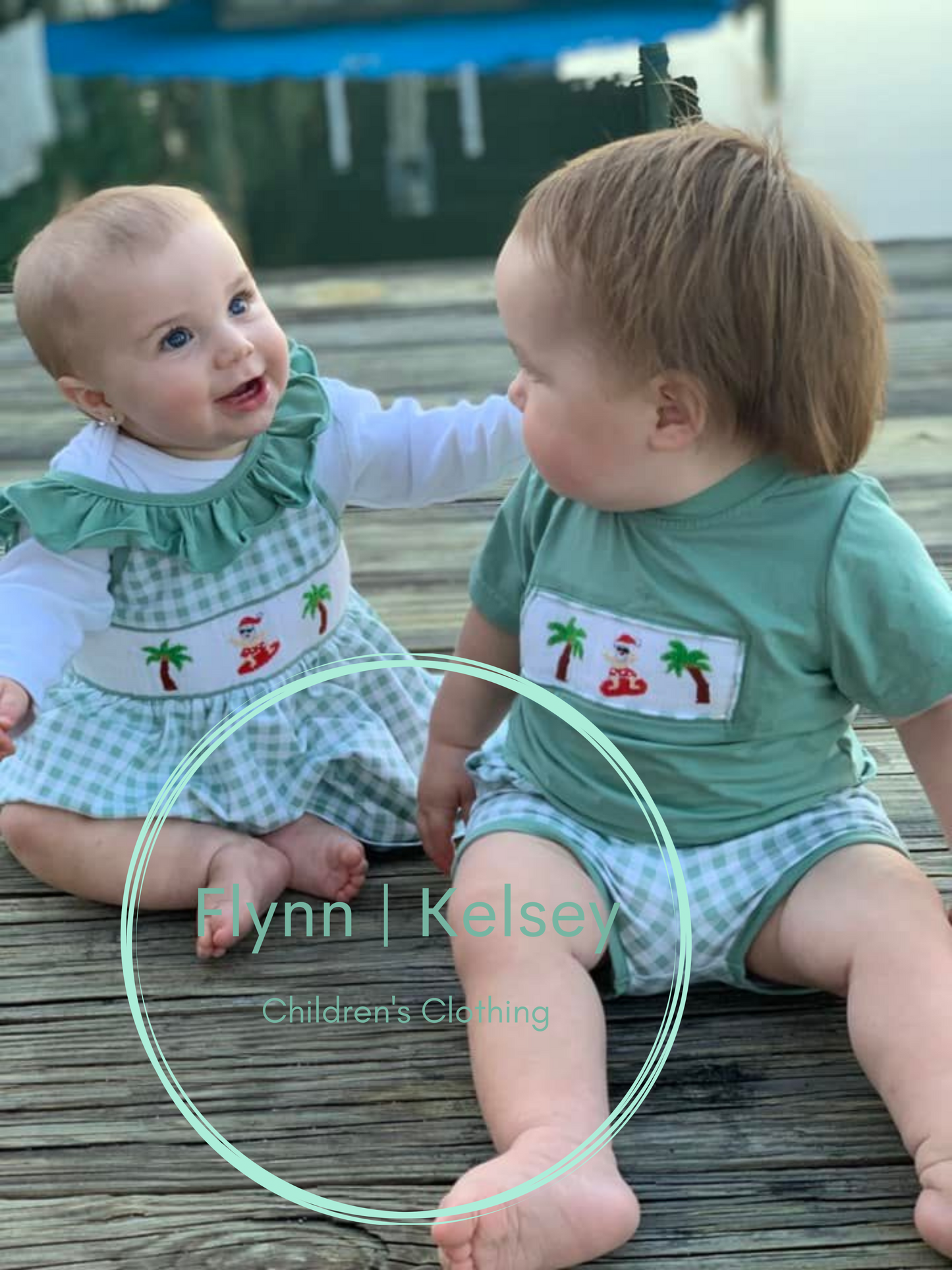 Surfing Santa Smocked Dress